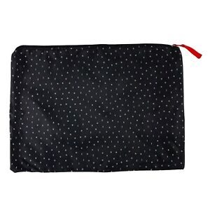 Lululemon Self Care Zip Close Storage Travel Bag Black Red Zipper Pull 12&#034; X 9&#034;