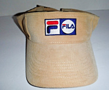 FILA ADULT GOLF TENNIS SUN VISOR ADHESIVE STRAP TAN CORDUROY NEW 100 Cotton