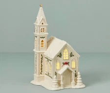 LENOX Holiday Village LIT CHURCH Illuminated NEW IN BOX