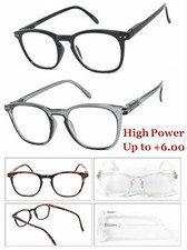 1 or 2 Pair Unisex Square Keyhole Frame Full Lens Reading Glasses 1.00 to 6.00