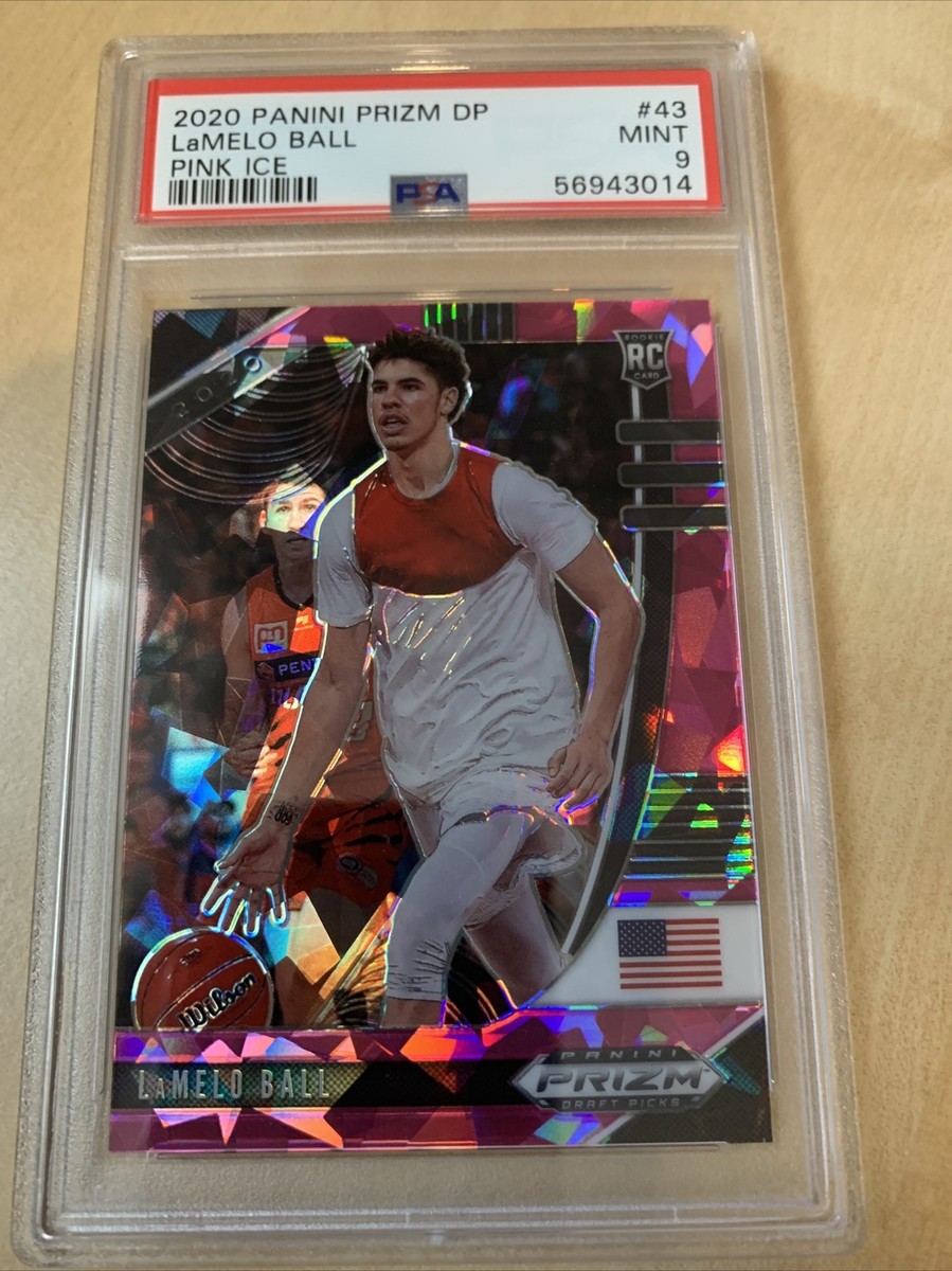Lamelo Ball 2020 Panini Prizm #43 Pink Ice Rookie Card PSA 9 Mint 