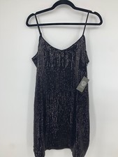 Vince Camuto small dress slip sequined body con fitted short black party NEW