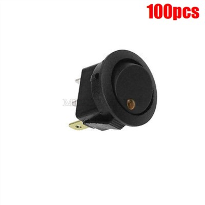 100Pcs Yellow On-Off Toggle Switch 12V Led Dot Light Car Auto Boat Round Rock za