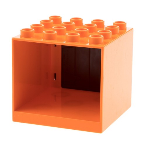 1x Lego Duplo Window 4x4x3 Orange Cube Door 1x4x3 Red Brown 87653 11345 - Picture 2 of 2