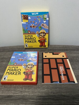 SUPER MARIO MAKER Bundle (Nintendo Wii U, 2015) - Tested, CIB w/ Box & Book