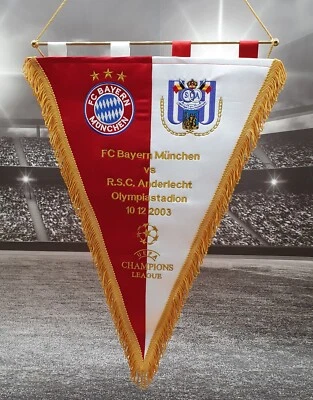 Bayern Munich v RSC Anderlecht Champions League 2003 Brodered Pennant - Photo 1/4