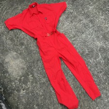 Vintage 60s 70s Red Jump Suit Jumpsuit Atomic Retro Mod Disco Dance Coveralls 46