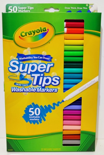 Crayola 50 count Washable Super Tips Colouring Markers 50 Colors 58-5050 - Picture 5 of 6
