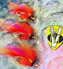 3 V Fly All Size Signature JC Calvin Shrimp Patriot Double Salmon Flies