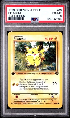 1999 POKEMON JUNGLE 1ST ED #60 PIKACHU PSA 6