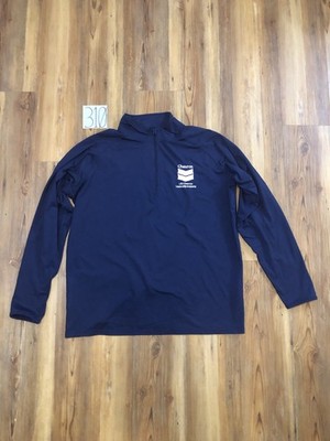 Chevron Energy Employee Oil Gas Refinery 1/4 Zip Sweater Blue Men s Size XL