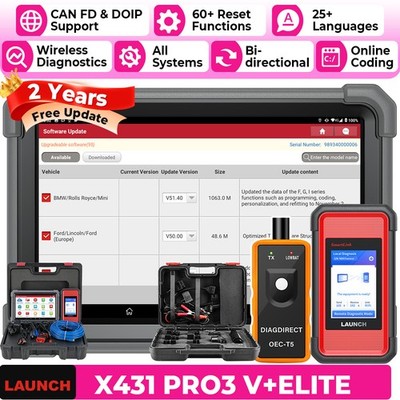 LOUNCH X431 PRO3S+ ELITE PRO5 Car Truck Diagnostic Tool ECU J2534 Programming