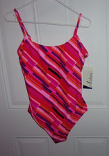 Catalina Womens One Piece Swimsuit Size XL 16-18 Built in Bra and Adj Straps New