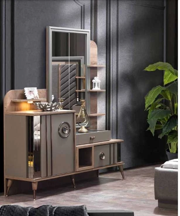 Design Schminktisch mit Spiegel Luxus Schlafzimmer Möbel 2tlg. Neu - Bild 1 von 1