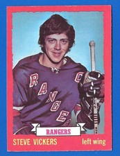 1973-74 OPC #57 STEVE VICKERS RANGERS O PEE CHEE DARK BACK NHL HOCKEY CARD