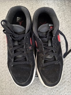 Nike Air Jordan Stadium 90 BG Size 5Y Black/Fire Red (FZ4185 010)