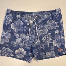 Tommy Bahama Relax Blue Floral Swim Trunks Men's XL Drawstring Lined Pockets