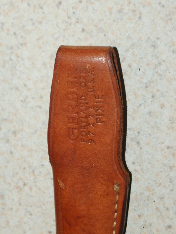 GERBER PIXIE нож из нержавеющей стали птица форель пластиковая ручка кожаный чехол США - Изображение 3 из 4