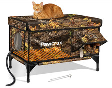 Weatherproof Heated Cat House for Outdoor in Winter, Heated Cat Bed Kitty Shelte