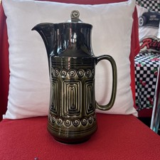 Sylvac 4202 Totem Coffee Pot Hot Water Jug Dark Green Glazed