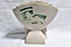 ROSEVILLE White Silhouette "NUDE" Fan Vase With Mint Green Color #783-7 Perfect