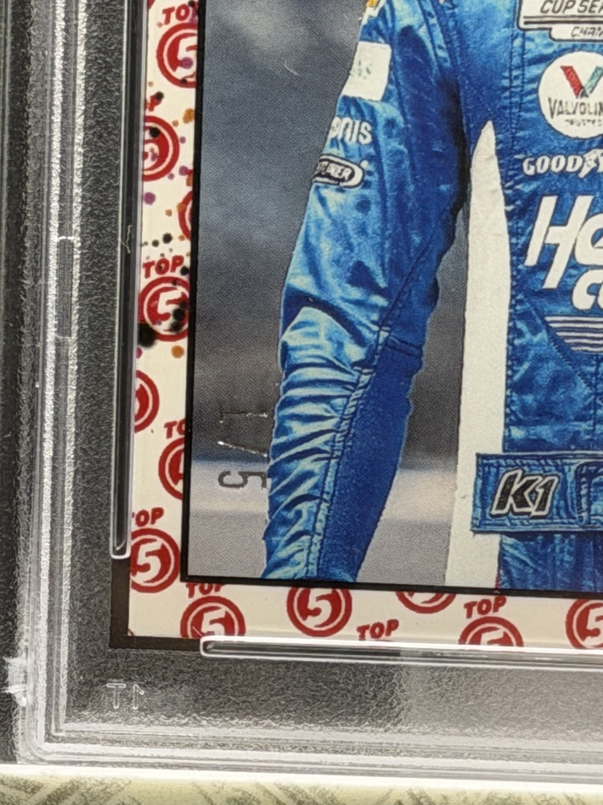 2023 Donruss Racing Retro Kyle Larson Top 5 1/5 PSA 8 view 3