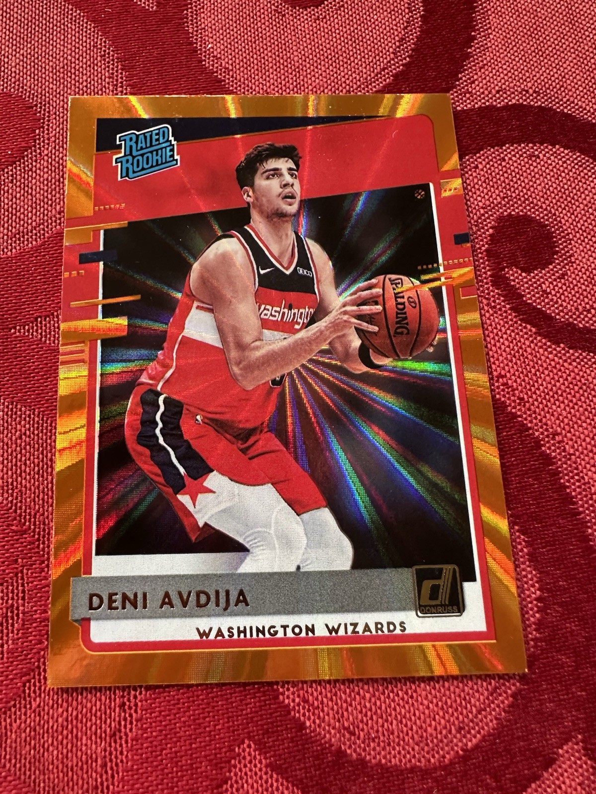 2020-21 Panini Donruss Deni Avdija Rated Rookie Orange Laser Trail Blazers #205