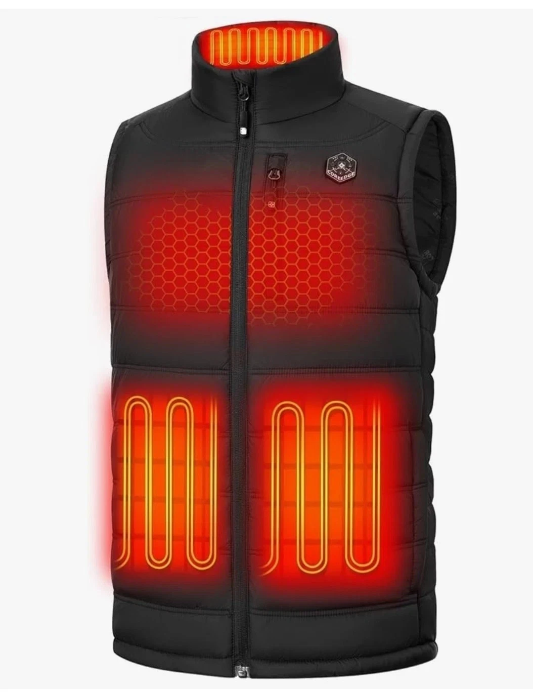 NEW Core Edge Black Nylon Rechargeable Heated Vest 7.4 V Men’s Sz XL