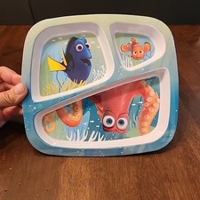 Disney Finding Nemo Dory Melamine Plate Divided 9" 3 compartments Dish Hank