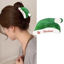 Christmas hair clip, Santa hat hair clip