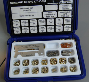 Schlage 40-134 Keying Kit Rekeying Pin Kit w/ Key Gauge (Blue Case)