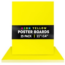 Hygloss Medium Poster Board 11x14 - 25 Neon Yellow 11 x 14-Inch,