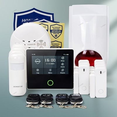 HOMSECUR WIFI 4G GSM Burglar Intruder 4.3'' Alarm System Backup Power Last 10hrs