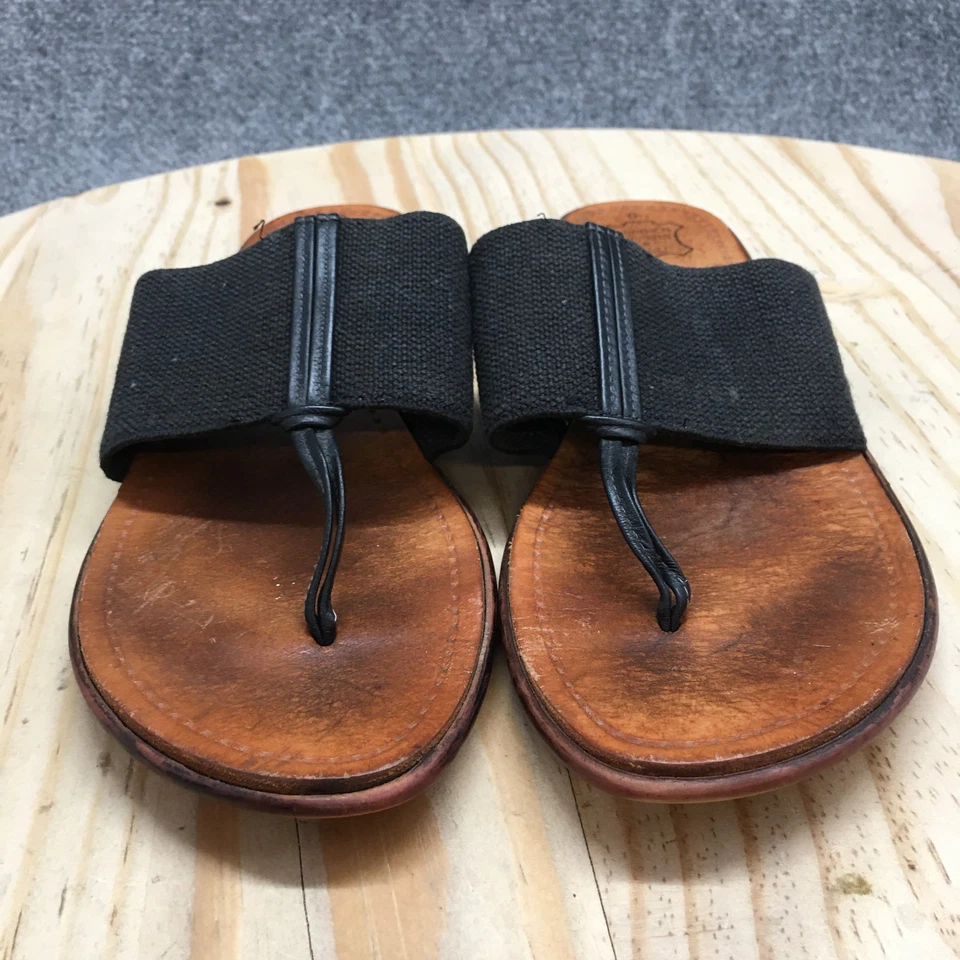 Callisto of California Sandals Womens 10 Slip On Slides Black Leather Comfort - image 4 of 4