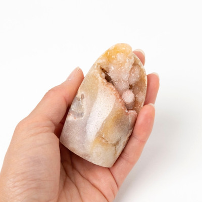 Rosa Amethyst Tropfstein Geode Zucker Druzy Pfirsich Kristall Freiform Palmenstein