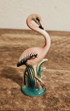 Vintage MCM Art Deco Style Ceramic 4.5" Pink Flamingo Florida Statue Figurine