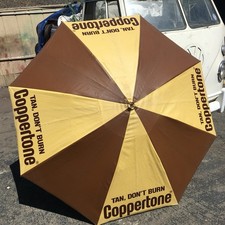 Vintage Umbrella 1970  s 6ft. Aluminum Frame beach coppertone