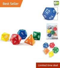 Large Soft Foam Polyhedral Dice Set with Activity Guide - Ideal for Classrooms