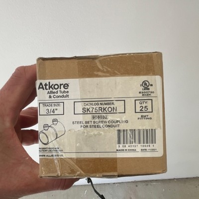 Atkore Steel Set Screw Coupling for EMT Conduit 3/4 in SK75RKON Silver Rigid