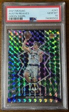 Austin Reaves /10 RC PSA 10 Mosaic FOTL Green Swirl 2021 Rookie Reeves Lakers
