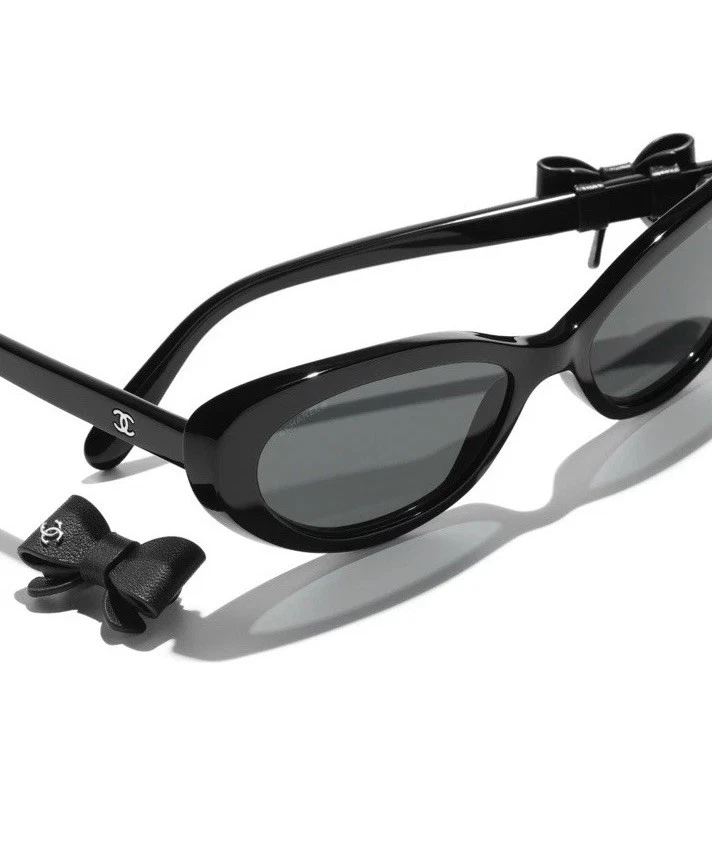 CHANEL Women's Black Cat Eye Sunglasses for sale | eBay