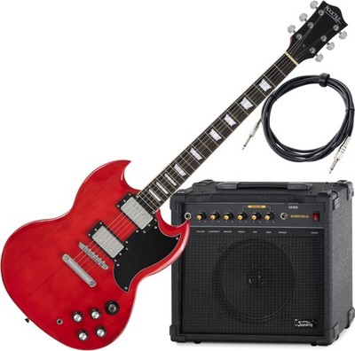 Rocktile Pro S-Red E-Gitarre Heritage Cherry AK30A Set Bundle Verstärker Kabel