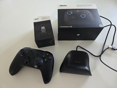 8BitDo Ultimate 2 Wireless 2.4G Controller TMR RGB Black - Like New + Phone Clip