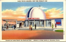 Elgin Watch Building New York World's Fair 1939 NY Postcard