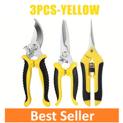 3pcs gardening shears snips bypass pruners scissors for plants trees shrubs