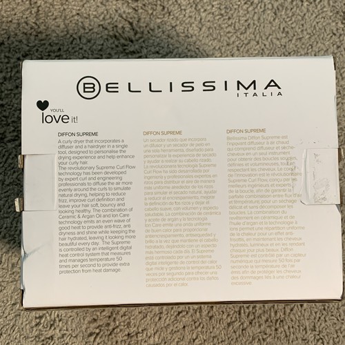 Bellissima Italia Diffon Supreme Ionic XL Diffusore e Asciugacapelli per Capelli Ricci - Foto 11 di 15