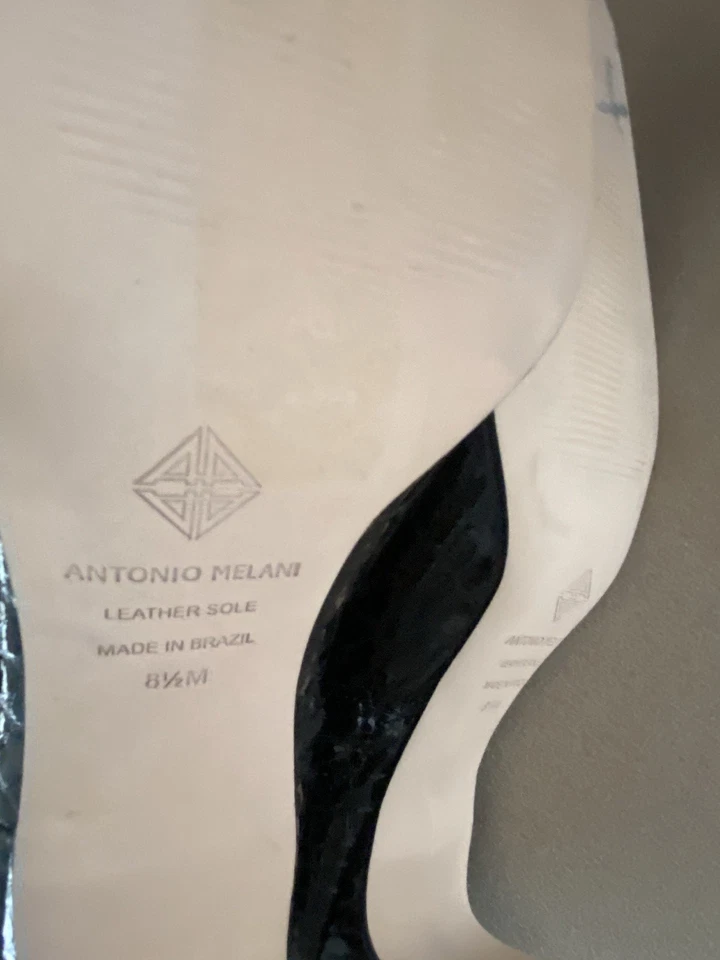 Botas de vestir Antonio Melani charol serpiente altas anchas pantorrilla talla 8,5 M nuevas con etiquetas Foto 3 de 4