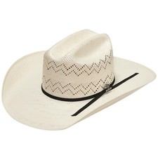 ARIAT 30X Cattleman Crown 2-Cord Black Band Shantung Western Hat, Ivory