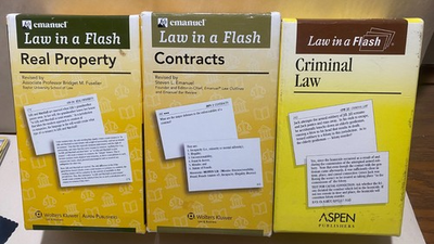 #ad #ad Set of 3 Law in a Flash Cards Contracts Criminal Real Property Emanuel Some New $69.95