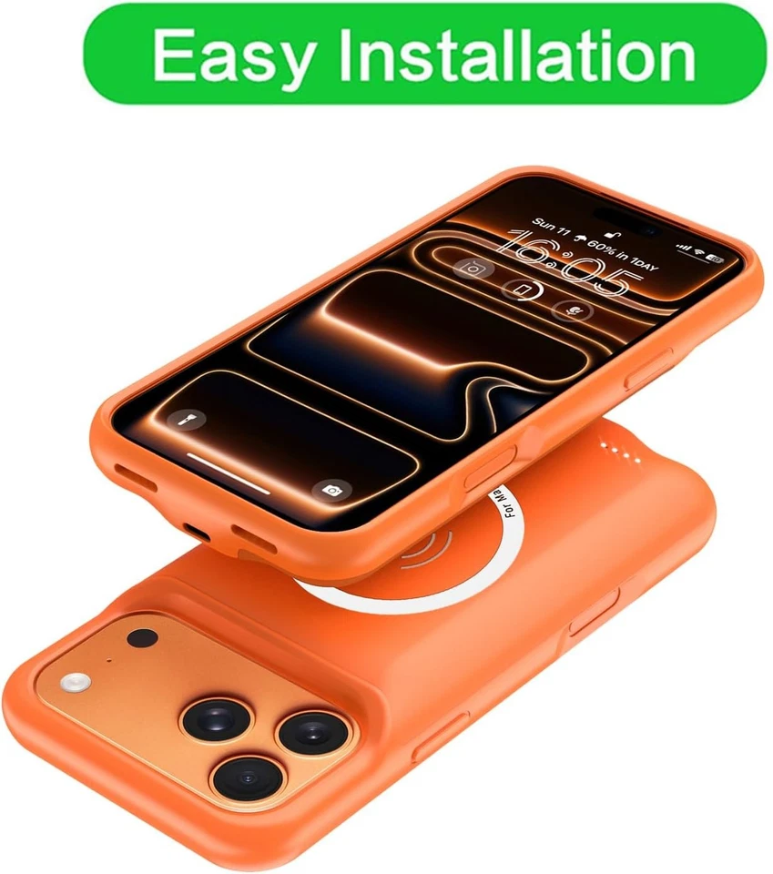 Funda Batería para Iphone 17 Pro Max, 12000Mah Estuche de Carga Portátil Recargable Foto 3 de 4